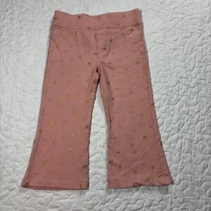 Falls Creek Little Girls Pink Gold Stars Flare Leg Pants size 24m